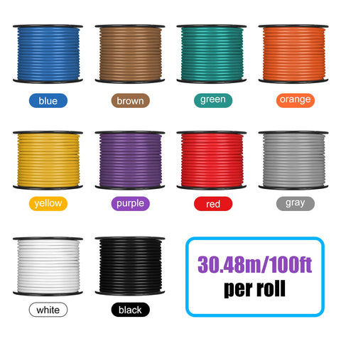 Gisafai 14 AWG white wire spool for flexible routing