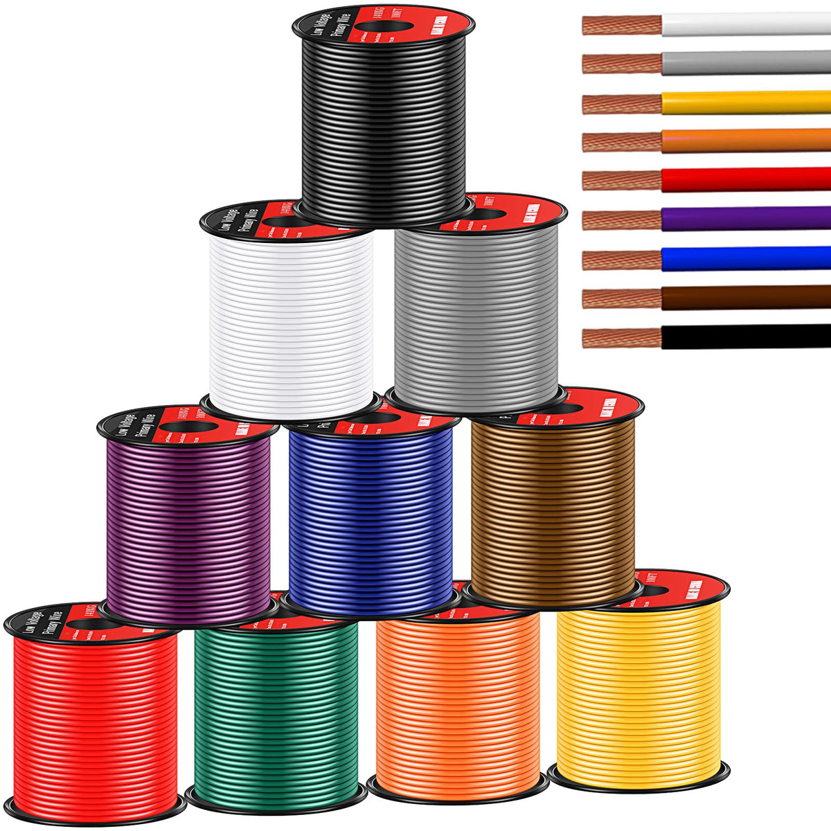 Gisafai 18 AWG red primary wire 100 ft for automotive power distribution
