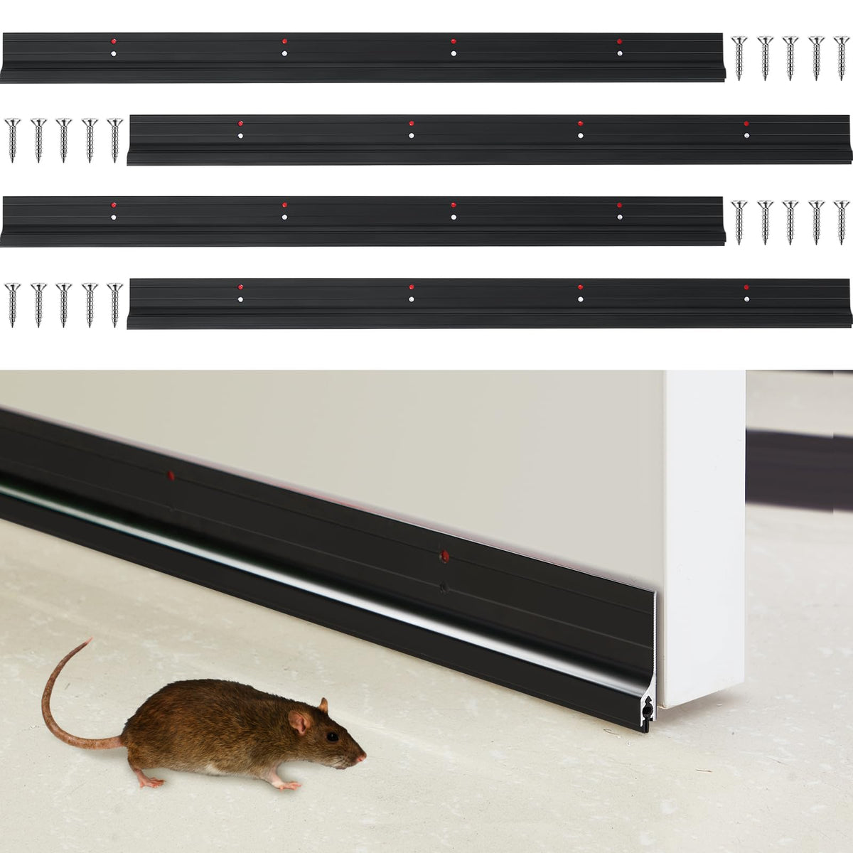 Gisafai 36-inch metal door draft stopper blocks drafts and pests.