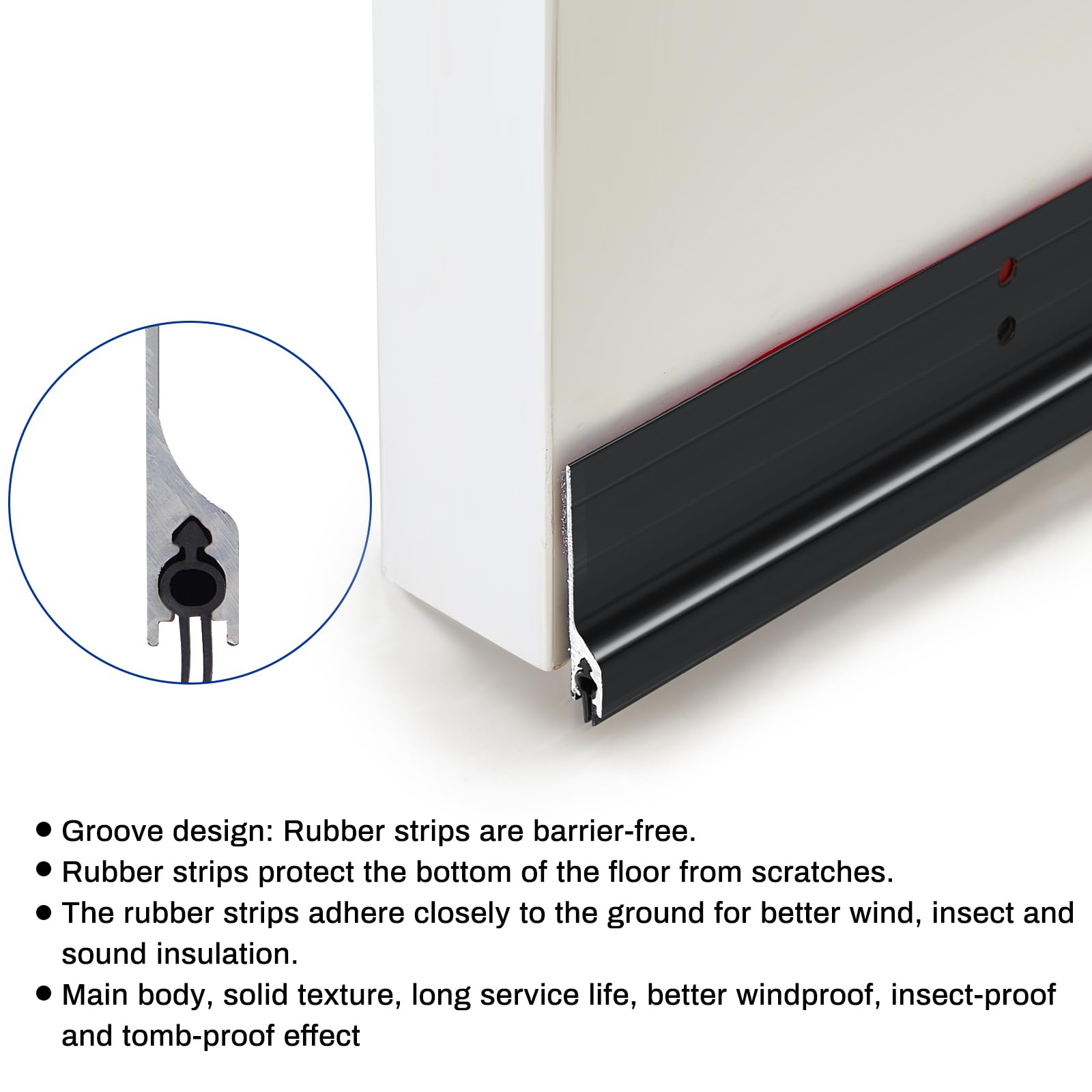 Gisafai easy-install door draft stopper kit with screws included.