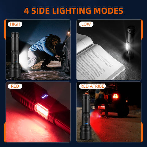 GISAEV IPX7 waterproof flashlight ready for rain or snow.