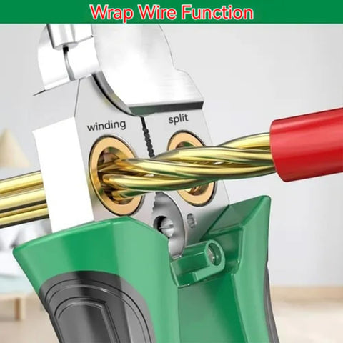 Gitende wire strippers in action cutting insulation cleanly.