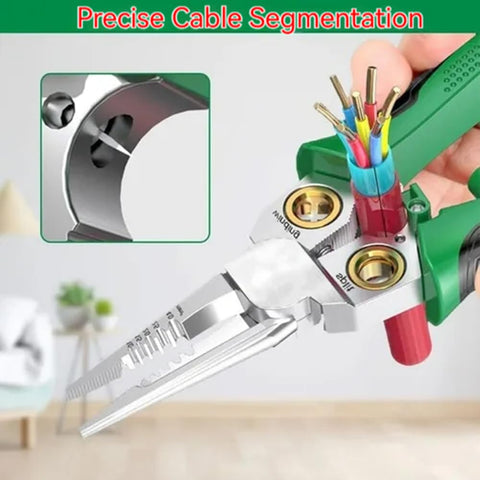 Gitende wire stripping tool close-up highlighting sharp jaws and markings.