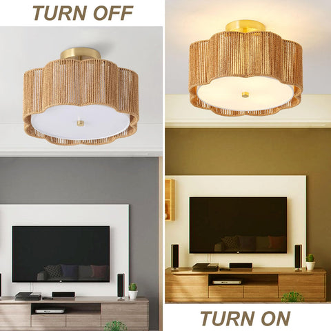 Giutna hallway and bedroom rattan fixture suits transitional areas.