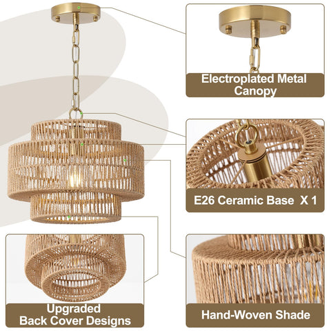 Giutna kitchen island rattan pendant light elevates coastal farmhouse décor