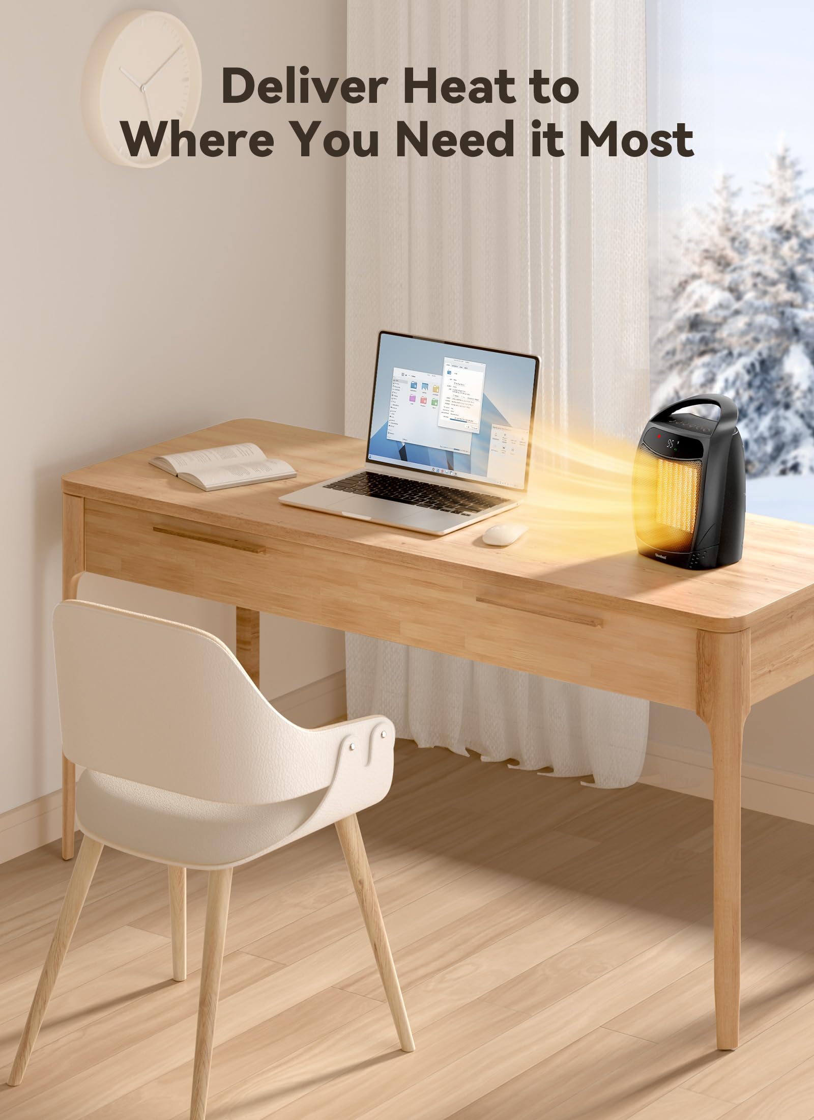 GiveBest space heater safety system with tip-over and overheat protection