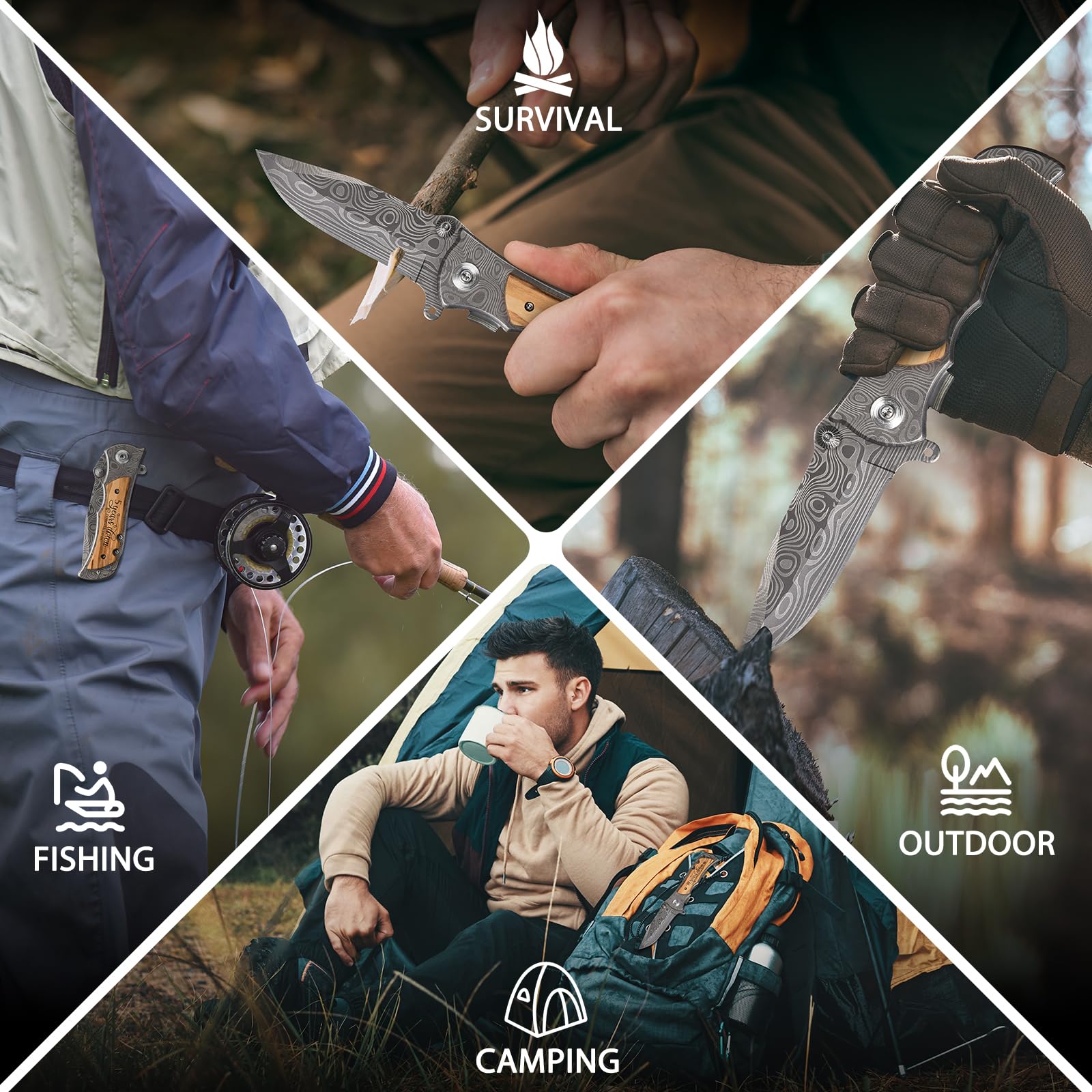 GiveGreatGift full-length knife image showing portable size for ranch or camping