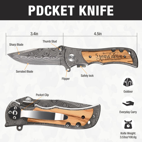 GiveGreatGift wooden knife blade close-up showing premium wood and steel build