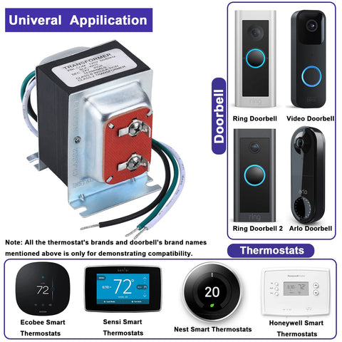 GiveUBED 24VAC power supply for thermostats and doorbells