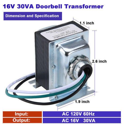 GIVEUBED doorbell transformer side connection showing secure wiring for reliable power