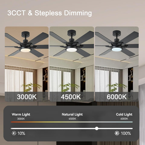 GJeg low-profile black ceiling fan offers quiet cooling for bedrooms