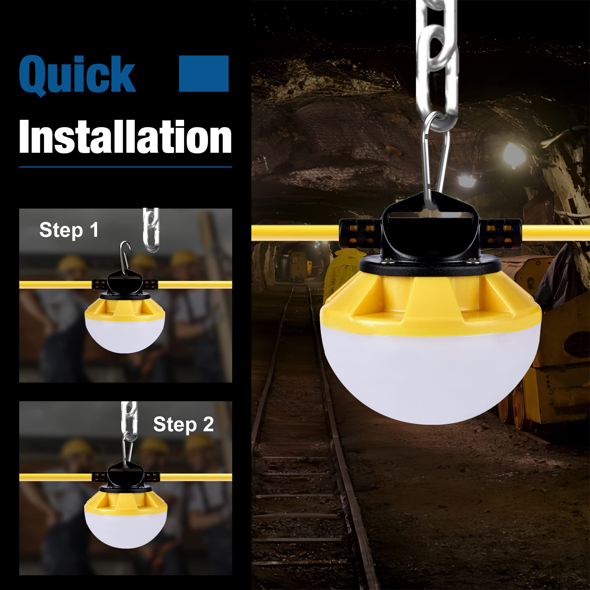 G GJIA LED work lights delivering 6000 lumens for bright crawl spaces
