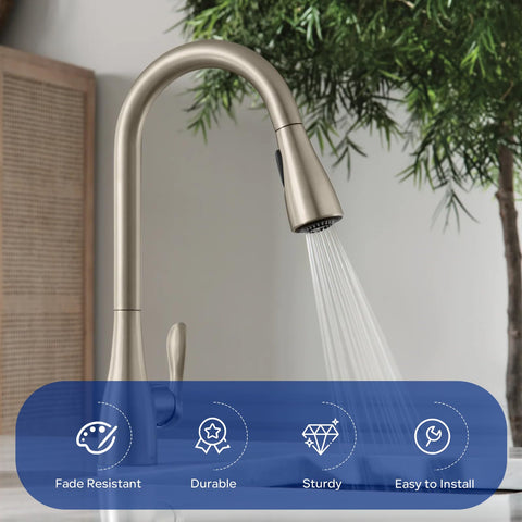 GJK solid brass-plastic construction supports reliable faucet performance