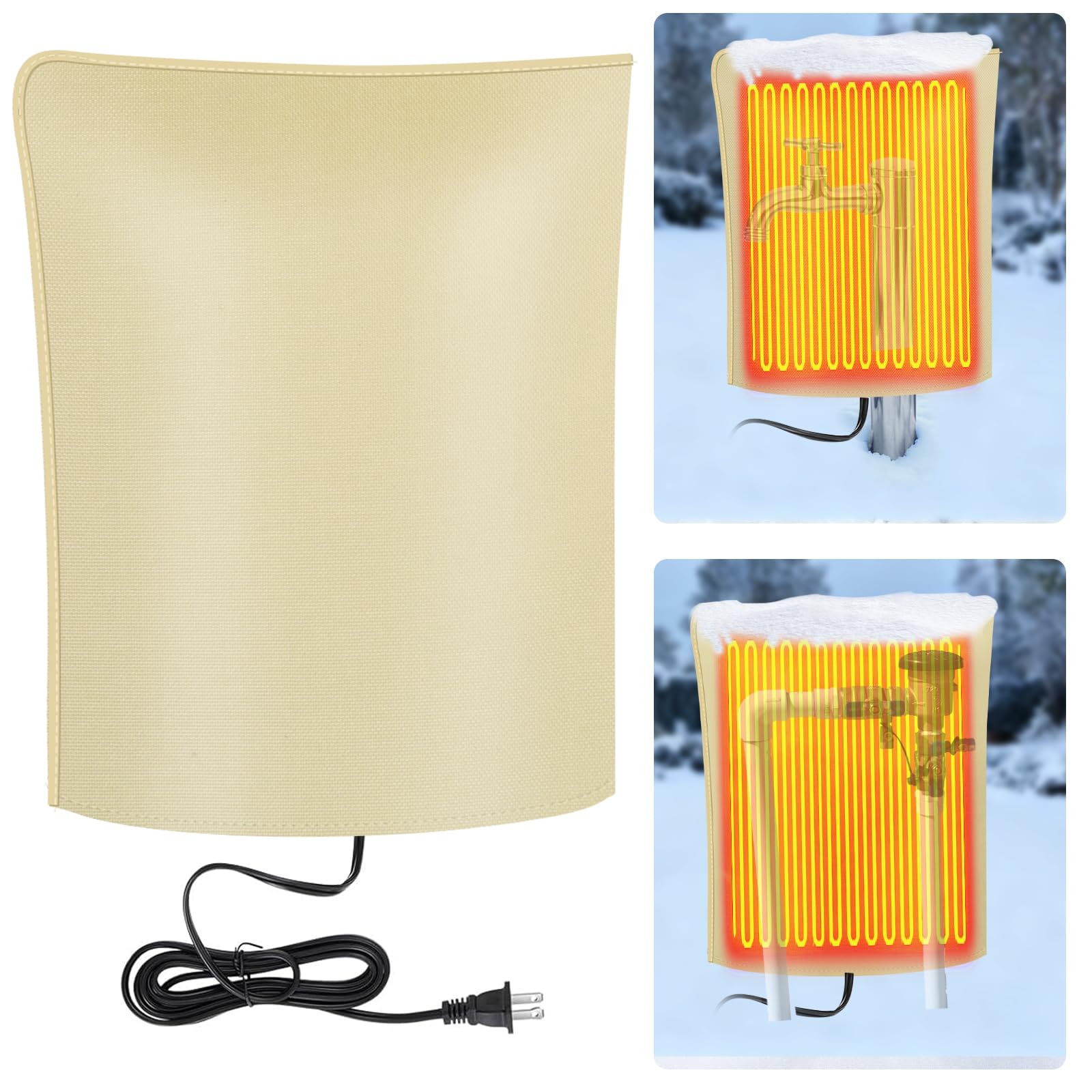 GJL heated outdoor faucet cover for winter protection with auto thermostat