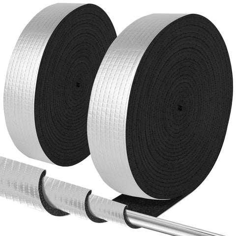 GJL pipe insulation wrap 2in wide on outdoor pipes for cold-weather protection