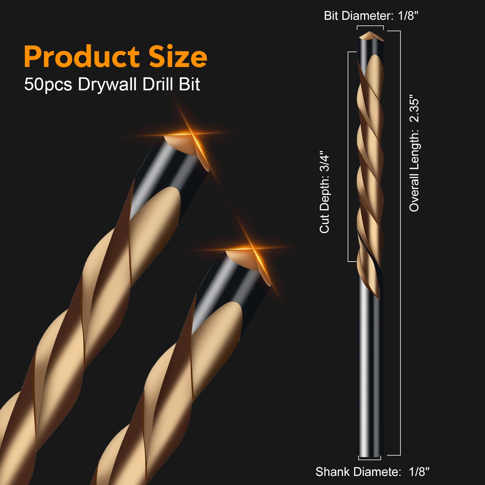 GJOYNY M2 HSS drywall bit emphasizes hardness and wear resistance.