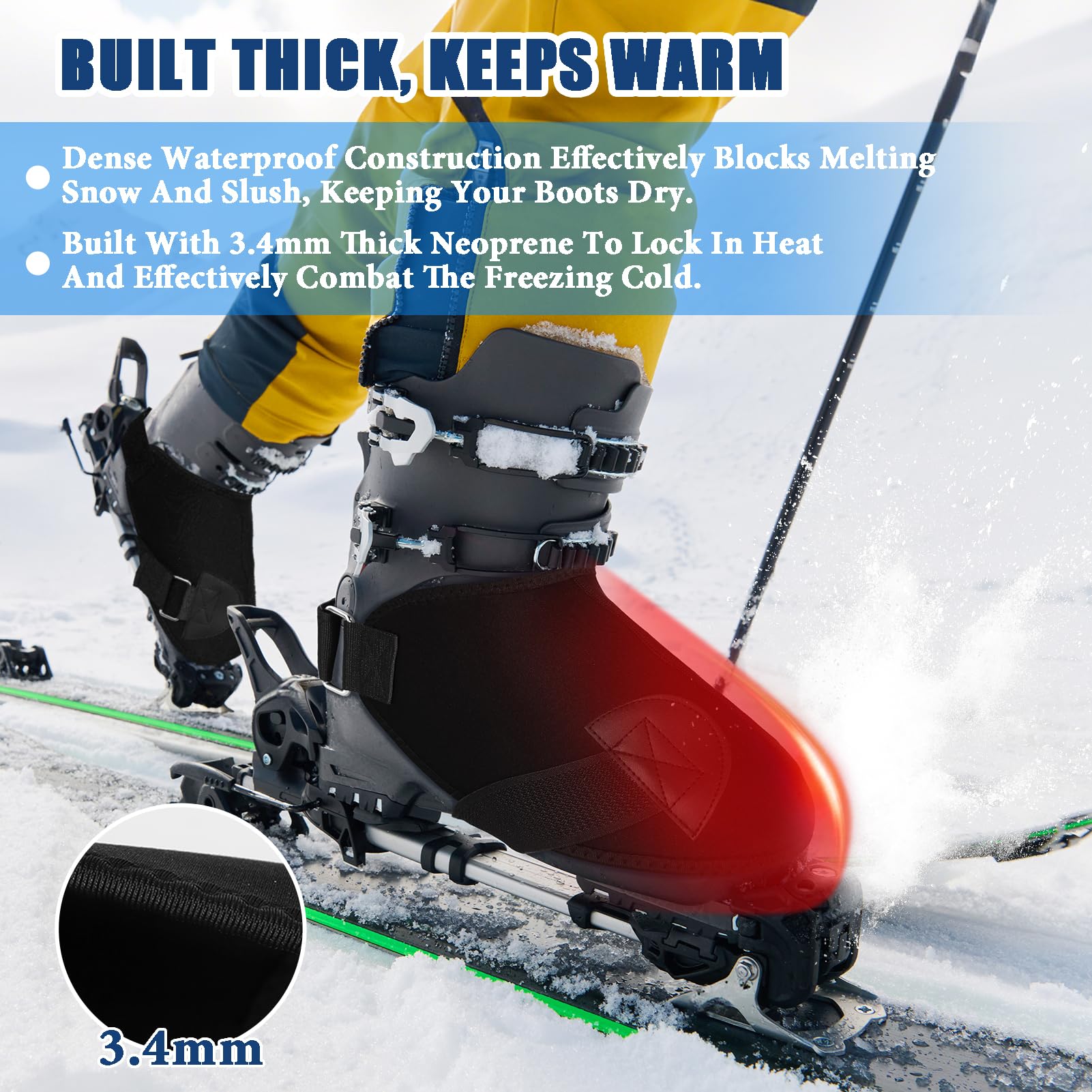 GJQ ski boot covers are quick to install and remove