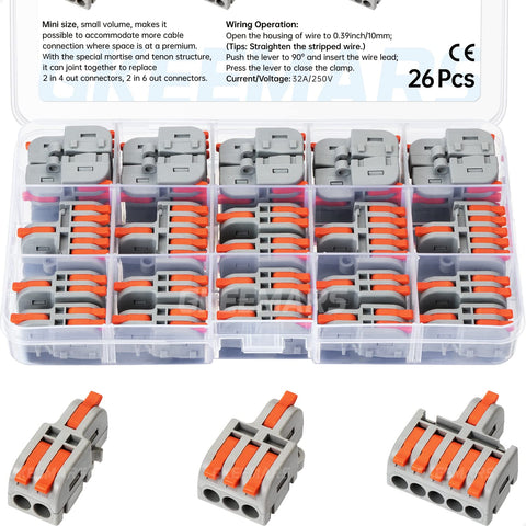 GKEEMARS 1in-2out connector close-up for fast, reliable splicing.