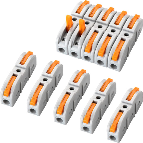 GKEEMARS orange lever wire connector in use for quick, clean inline connections.
