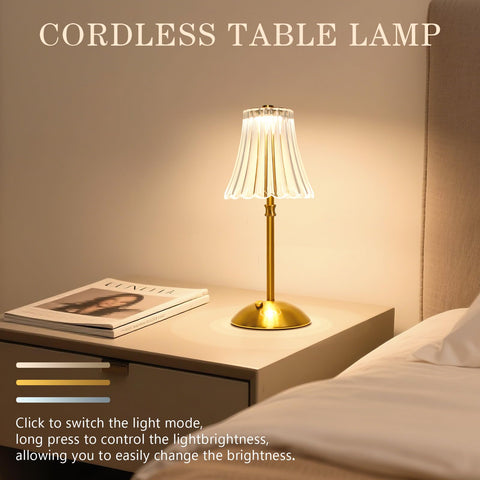 Gkeiten rechargeable table lamp with 3600mAh battery for cordless placement