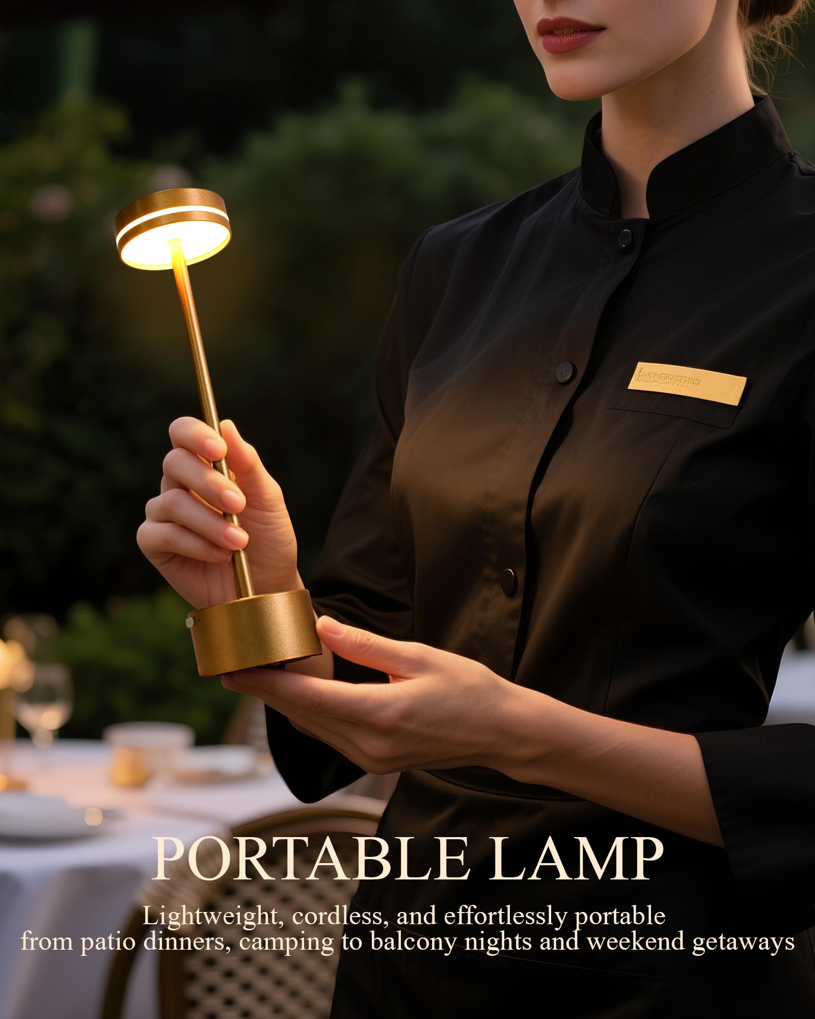 Gkeiten USB-C rechargeable lamp with long-lasting battery.