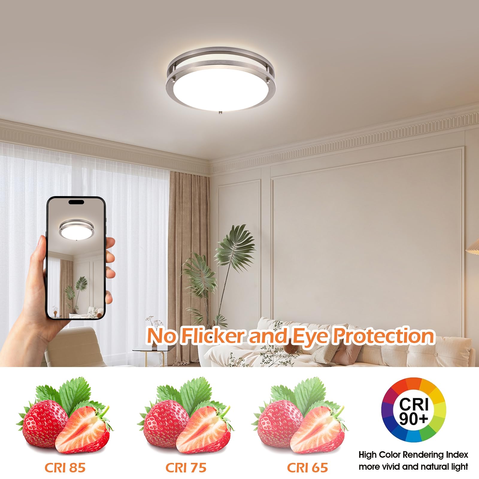 Gkenymun 4000lm LED fixture emitting strong brightness efficiently