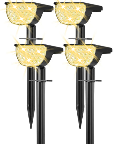 GKGG solar lights with 76 LEDs brighten yards and pathways for evenings