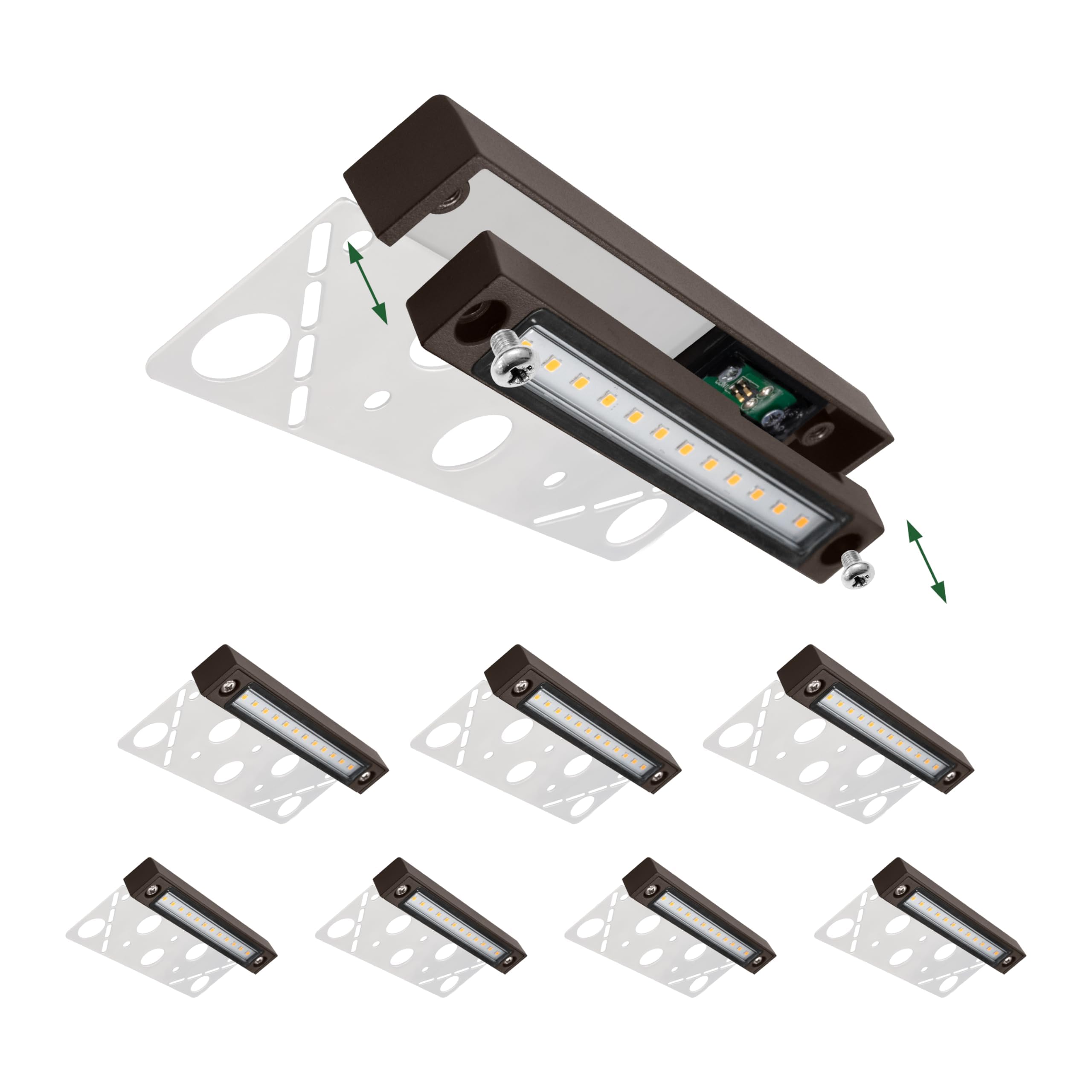 GKOLED 8-pack replaceable LED hardscape light for steps and walls
