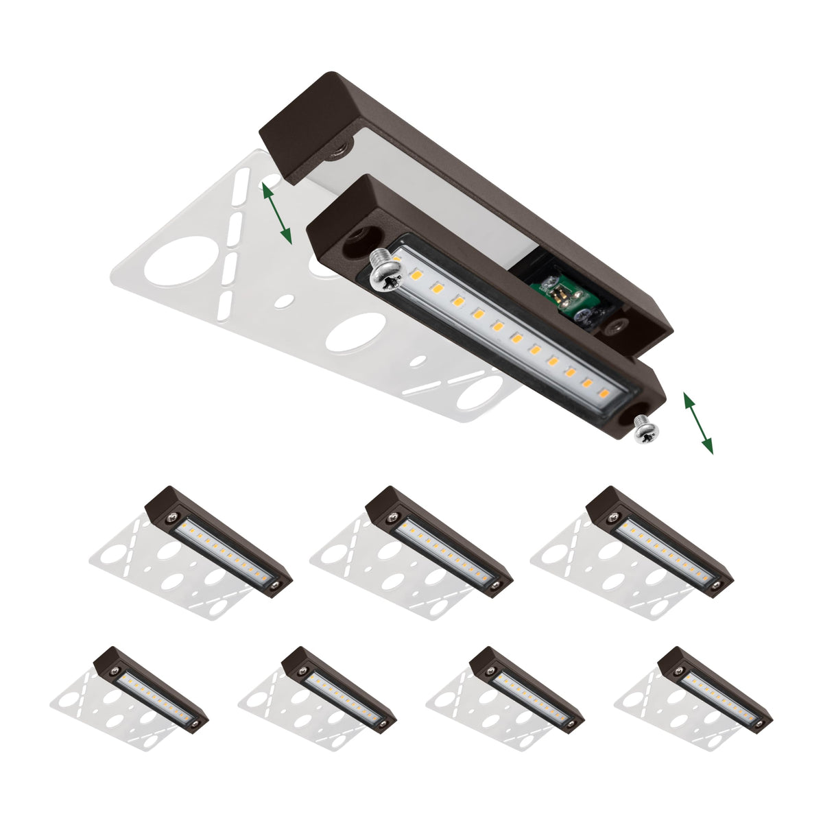GKOLED 8-pack replaceable LED hardscape light for steps and walls