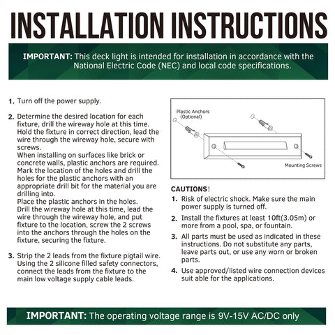 GKOLED low-voltage operation at 9-15V for safe use