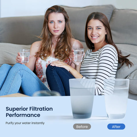 GLACIER FRESH compact under-sink design saves cabinet space.