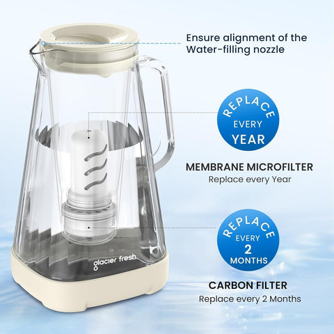 Durable pitcher with ergonomic handle designed for comfortable, one-handed pouring.