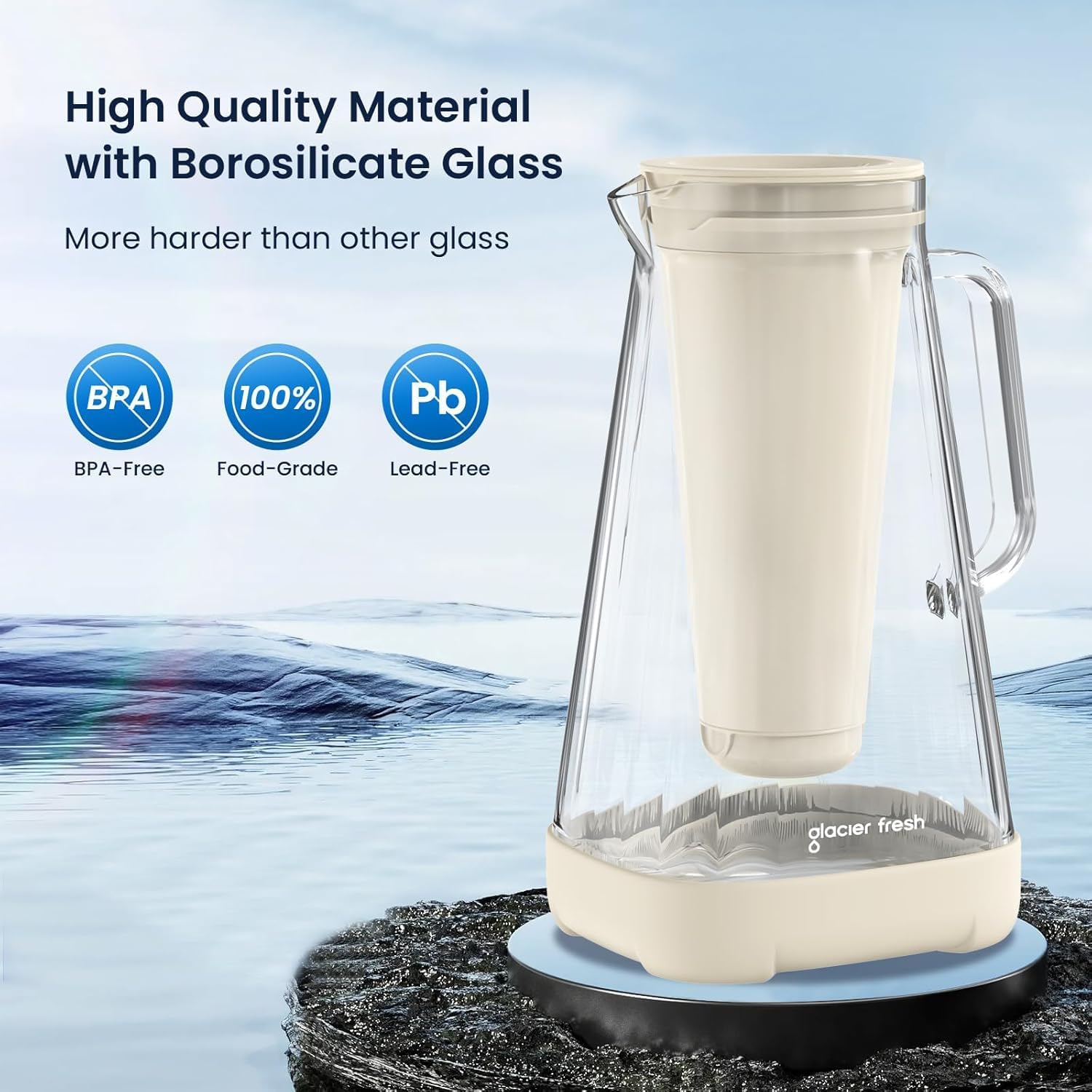 Ultrafiltration membrane reduces contaminants while preserving minerals for clean-tasting water.