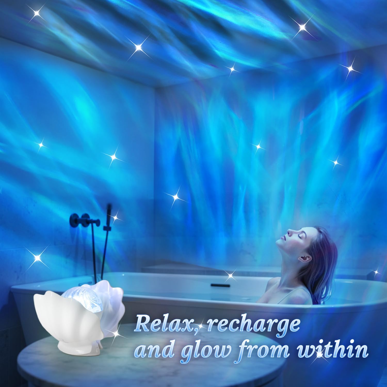 GLACIER GIFT plug-in option for continuous ambiance.