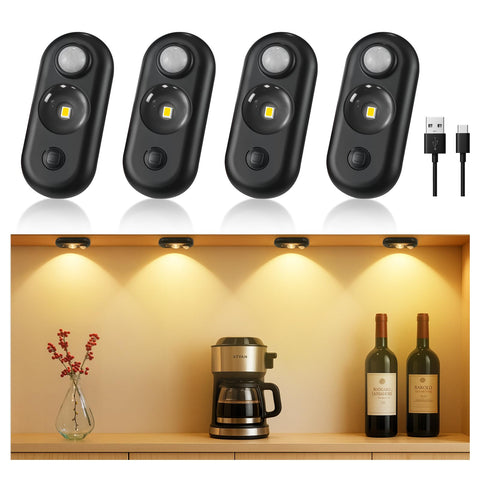 GLARESBOT LED puck light front view enhances cabinet illumination