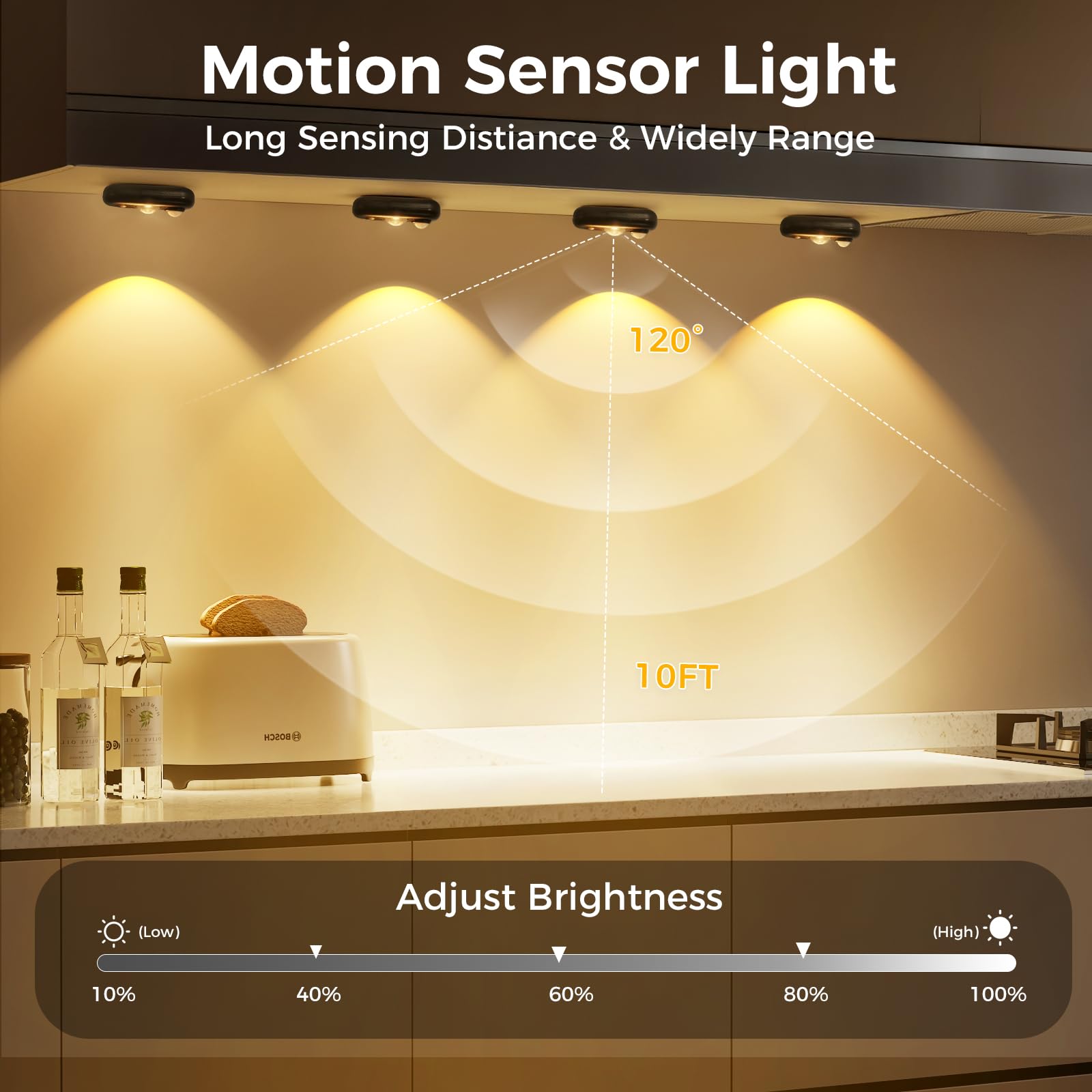 GLARESBOT LED puck light side view shows slim, space-saving profile