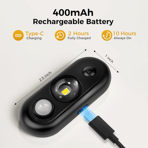 GLARESBOT LED puck light charging with USB cable for ongoing use