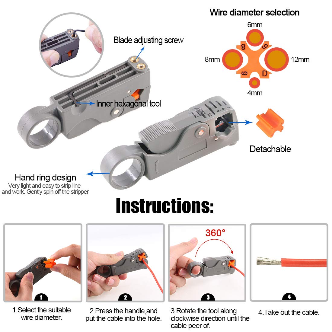 Glarks wire cutters provide clean, accurate cable cutting for quick assembly.