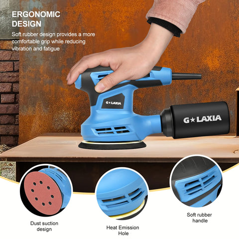 G LAXIA Orbital Sander side view highlighting ergonomic handle and balance.