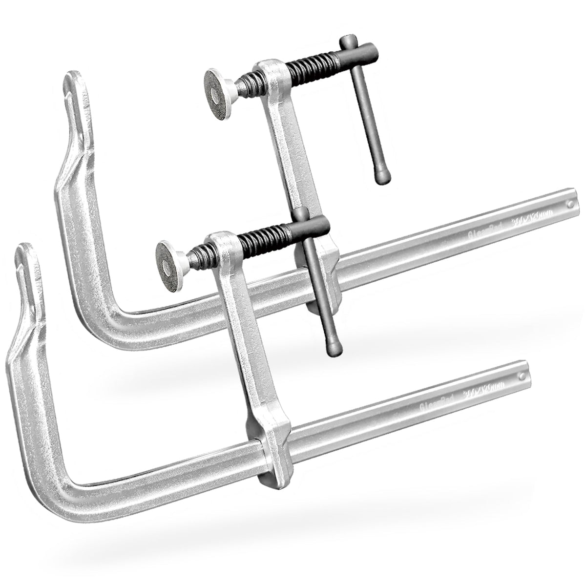 GleamRad 12-inch heavy-duty F-clamp opening for stable welding and assembly tasks.