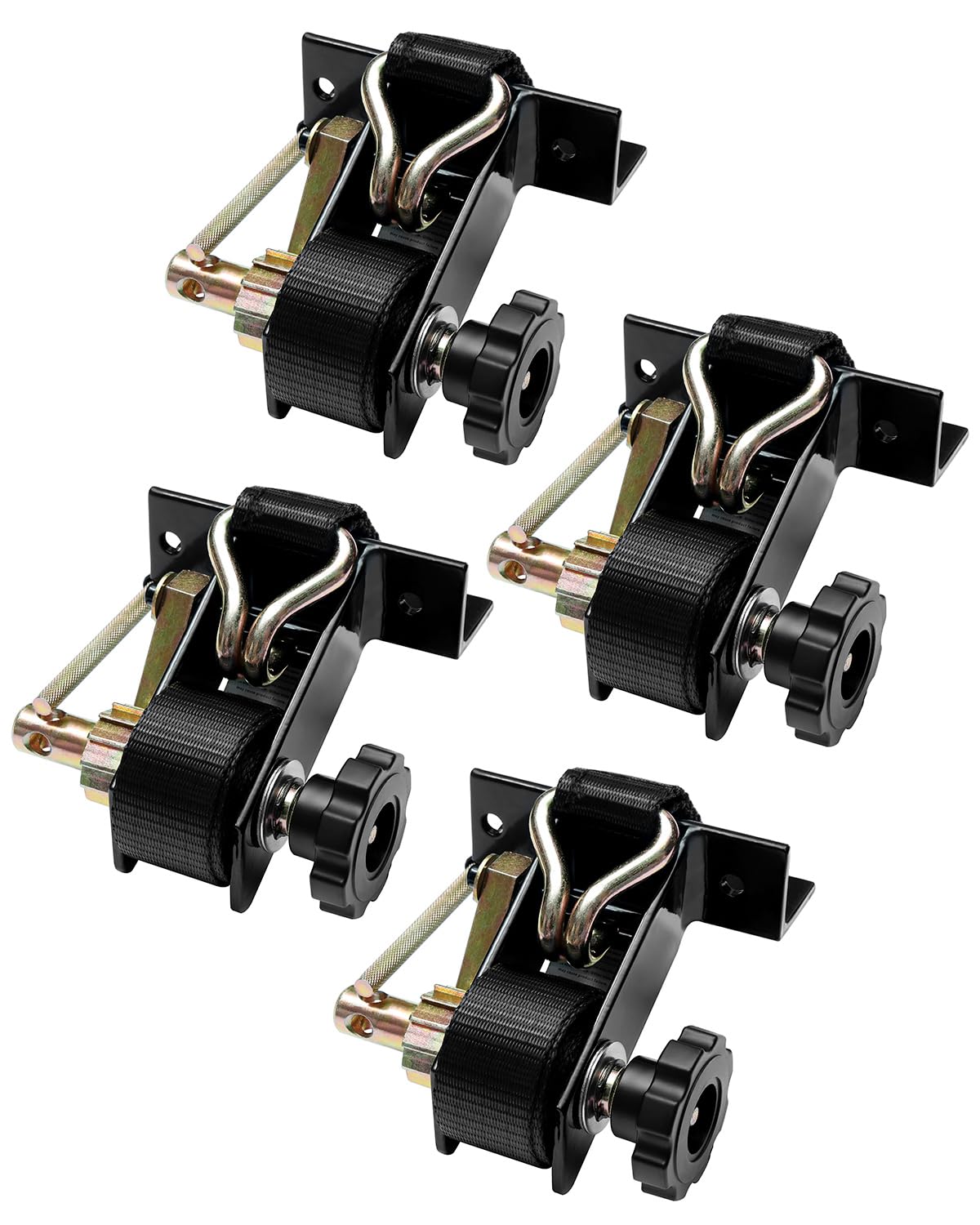 Gledewen ladder rack ratchet straps with J-hooks secure cargo on a roof rack