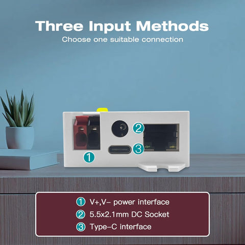 GLEDOPTO Elite ESP32 WLED controller powered by 5-24V DC input for flexible installation.
