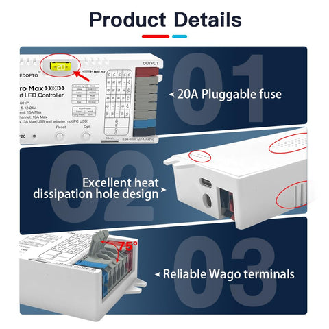 GLEDOPTO controller compact design suits under-cabinet and ambient lighting.