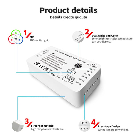 GLEDOPTO flame-retardant housing for safe, durable LED projects