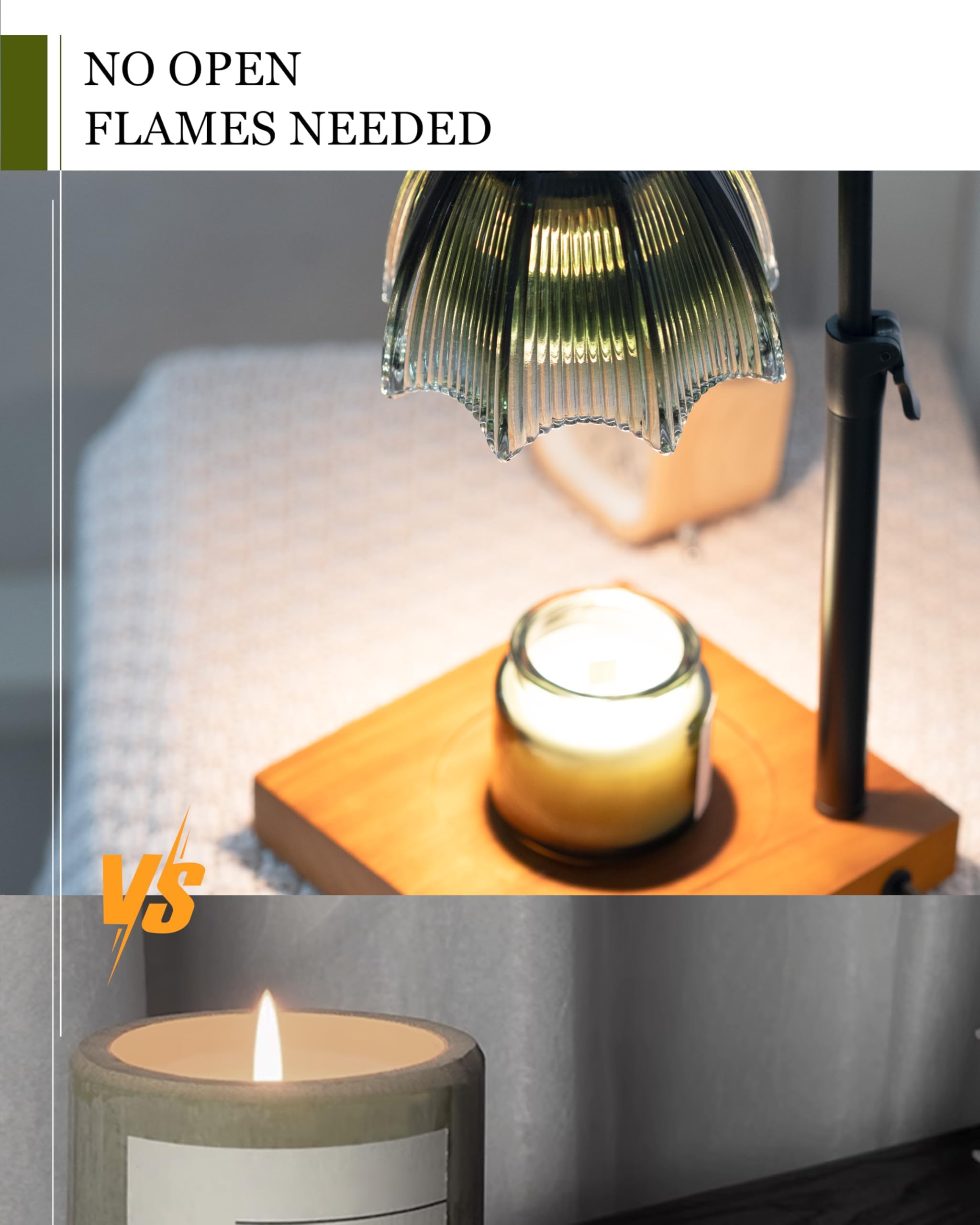 GleeNflux adjustable-height warmer fits candles from 2.5 to 3.5 inches.