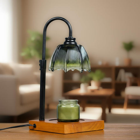 GleeNflux candle warmer lamp with base and topper for a cleaner, safer ambiance.