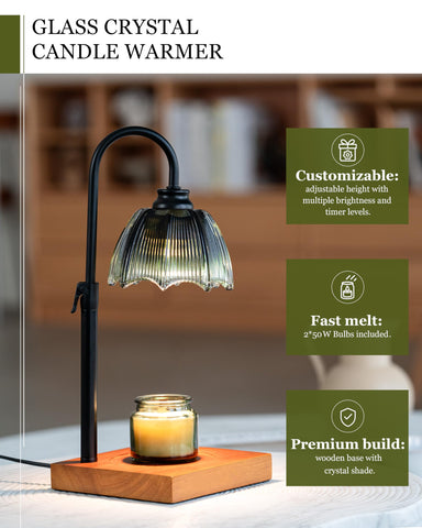 GleeNflux candle warmer with timer and dimmer control for mood lighting.