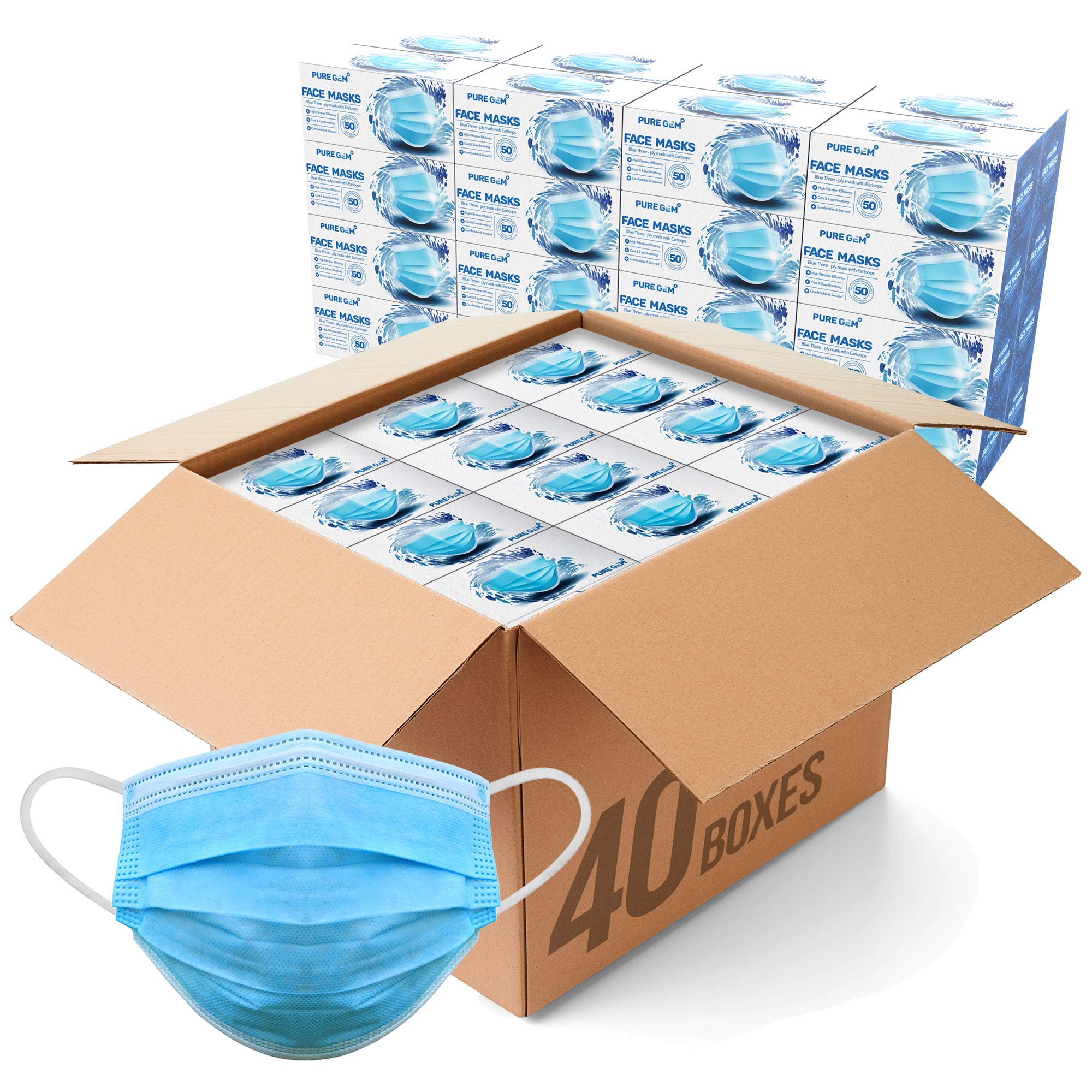 Gleeporte pack of 500 disposable face masks for everyday protection.