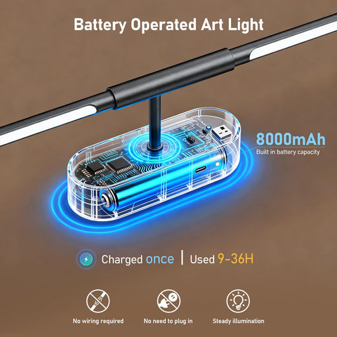 Glendan 8000mAh battery picture light charged via USB-C.