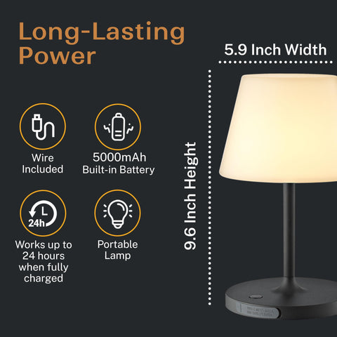Glendora cordless lamp bedside setup offers soft night illumination